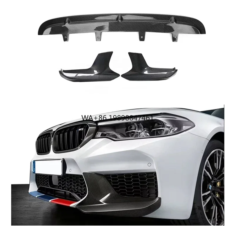 

2017-2020 for BMW M5 F90 MP Style Front Bumper Lip Dry Carbon with Tow Hook Cut-Outs New Condition Front Diffuser