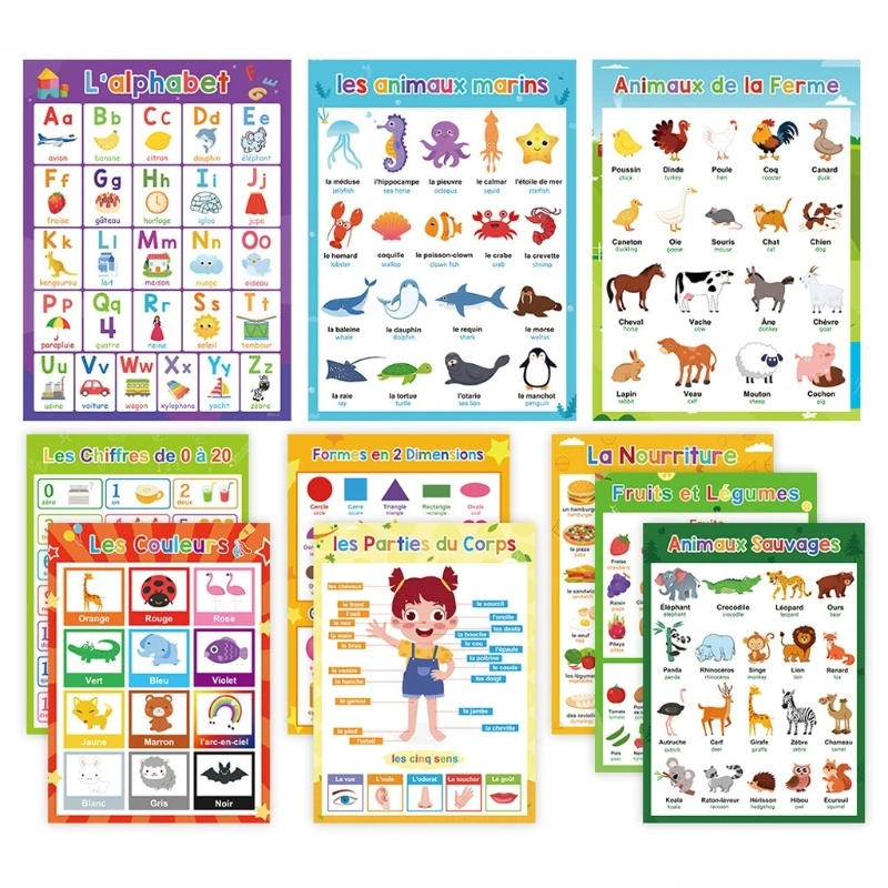 Y5LB Waterproof Laminated Thematic Word Learning Posters For Preschool And Homeschool
