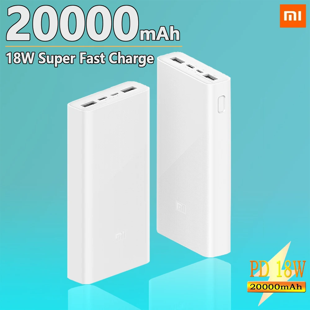 

Xiaomi Power Bank 18W Super Fast Charging 20000mAh Portable Charging External battery For iPhone HUAWEI Samsung Spare battery