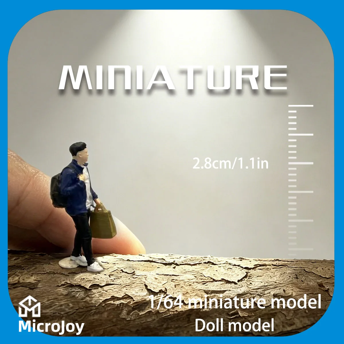 

Miniature Figure Model 1:64 Scale, Backpack and Eco-Friendly Bag Man Figure Model, Suitable for Ho Scale Train Dioramas, DIY Scenery, Creative Scenes, Mini Scene Sets, and Miniature Scenes and Accessories