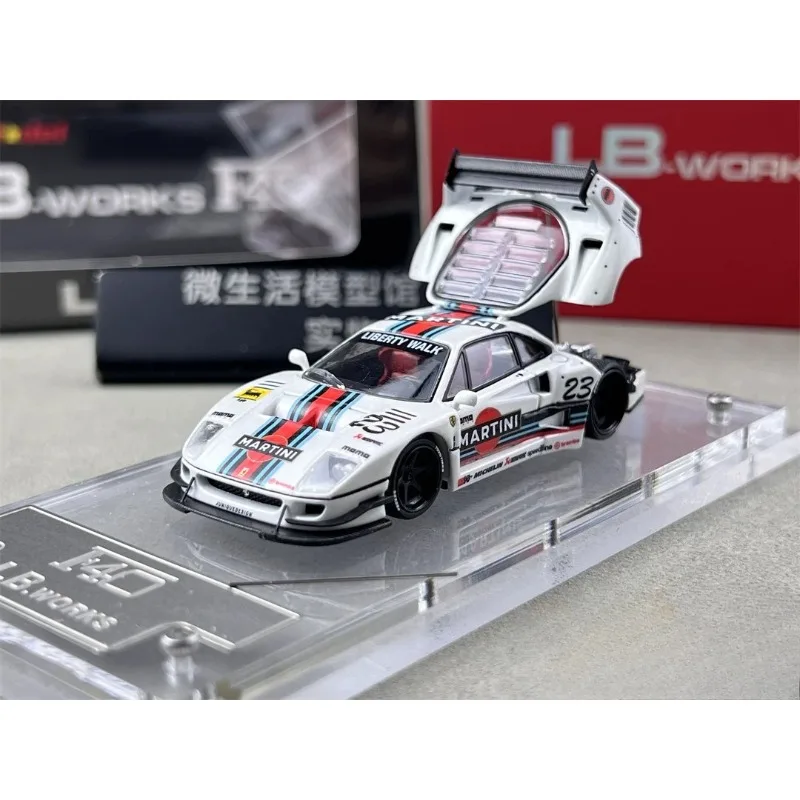 Star 1:64 Jumping Horse F40 LBWK Wide body Modified Rear Cover Can Open Alloy Car Model, Adult Collectibles, Festival Gifts.