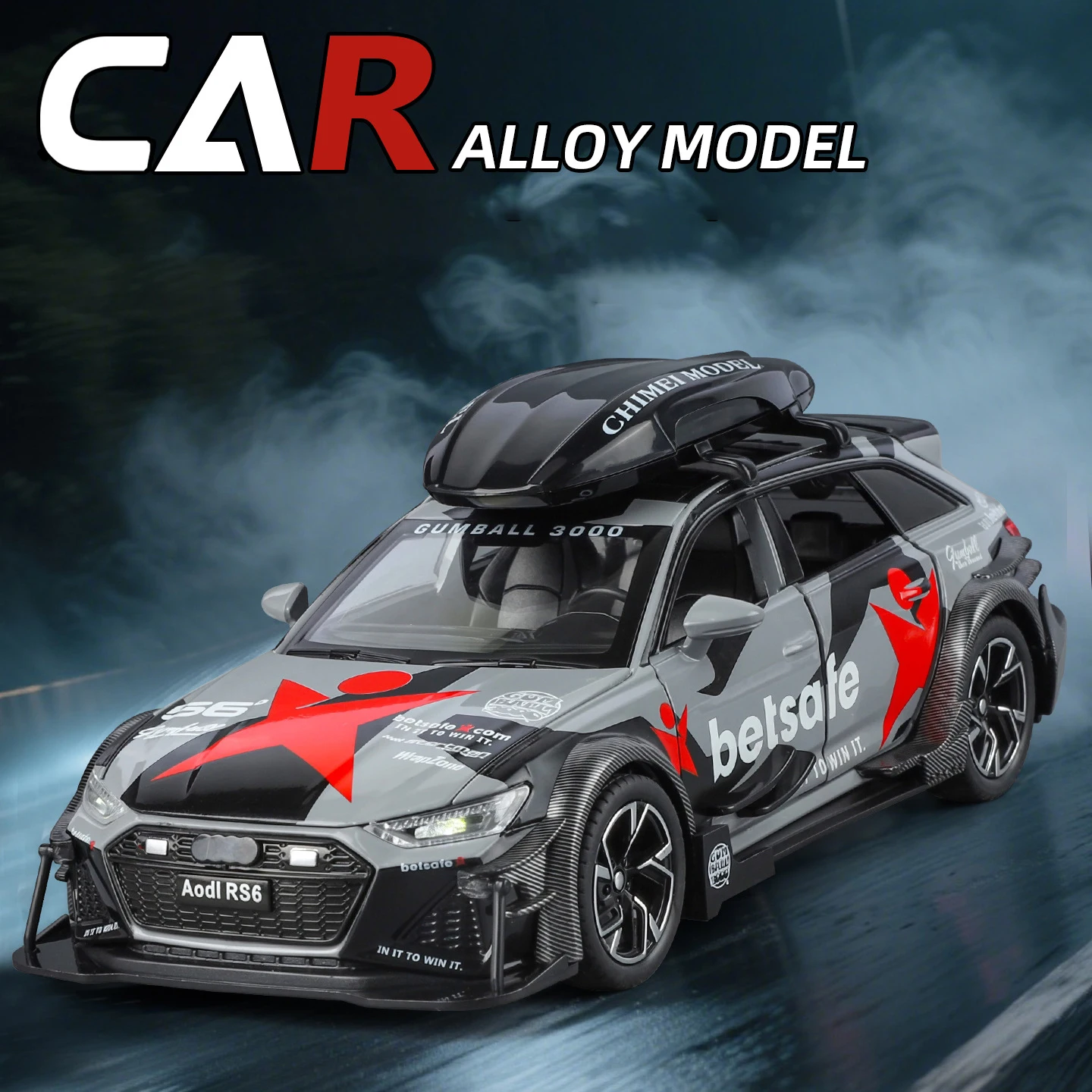 1:32 RS6 DTM Gemodificeerde Voertuig Legering Model Auto Geluid en Licht Trek kinderen Speelgoed Collectibles verjaardagscadeau