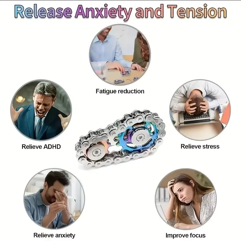 Nuovi Pignoni Volano Punta Delle Dita Giroscopio Fidget Spinner Antistress Ansia Catene Bici In Metallo EDC Spinner Agitarsi Giocattoli Per Adulti