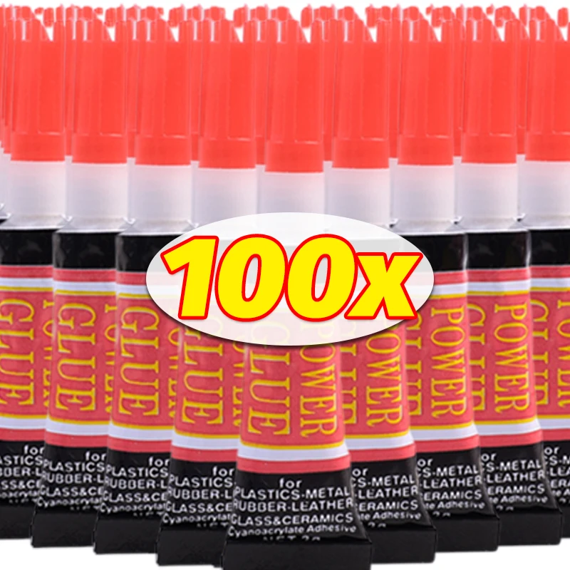 

100/10PCS 502 Super Glue Instant Quick-drying Cyanoacrylate Adhesive Leather Rubber Wood Metal Nail Gel Strong Bond Liquid Glue