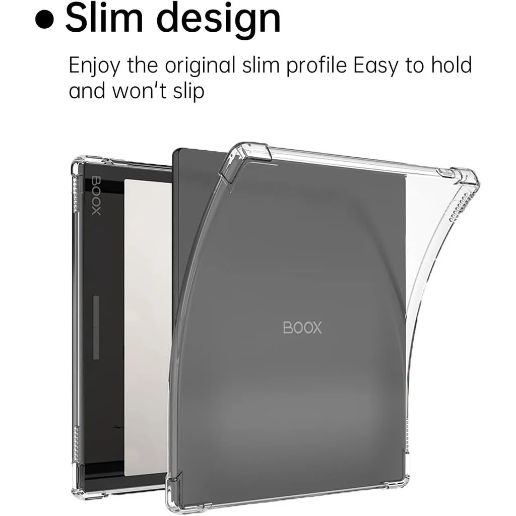 Clear Case for Onyx Boox Leaf2/Leaf3/Leaf3 C/Boox Poke 5 5S/Boox Poke4 4s e-Reader,Thin Slim Lightweight Scratch Proof TPU Cover