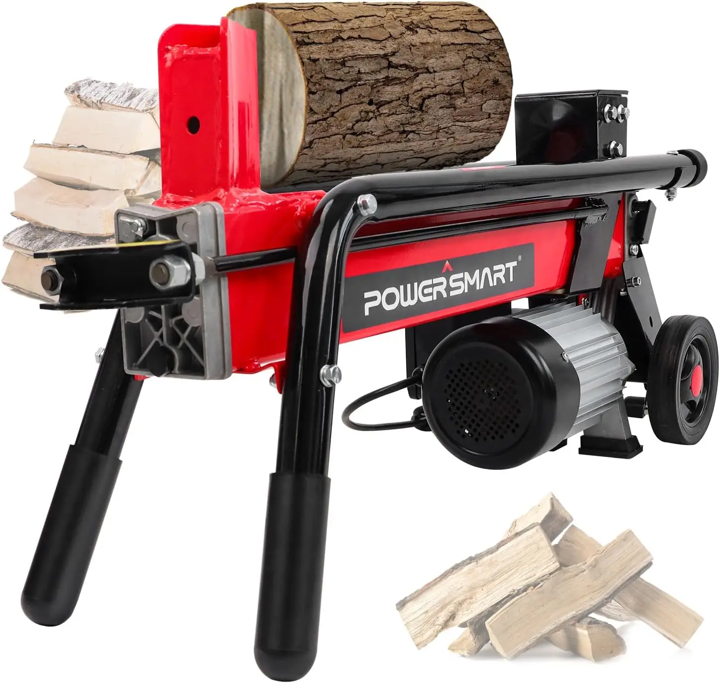 6-Ton - Efficient Wood Splitter with 3500 Motor Speed, 15 Amp, Horizontal Full Beam Design