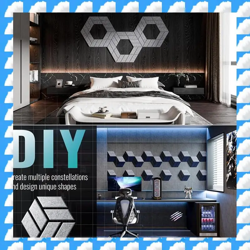 

ONGE самоклеящиеся акустические панели шестиугольные звукоизоляционные настенные панели звуковые панели для домашней студии офиса серебристо-серый