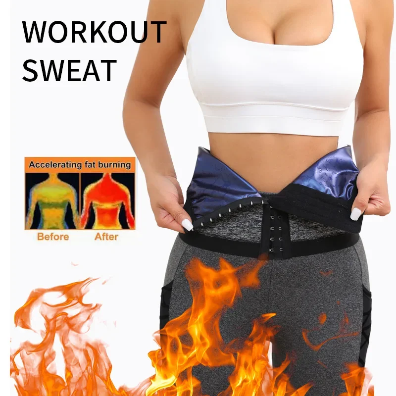 Sauna Sweat Shaper Belt Thermo Tummy Control Shapewear Slimming Girdle Workout Waist Trainer Corset Gym Abdomen Fat Burning