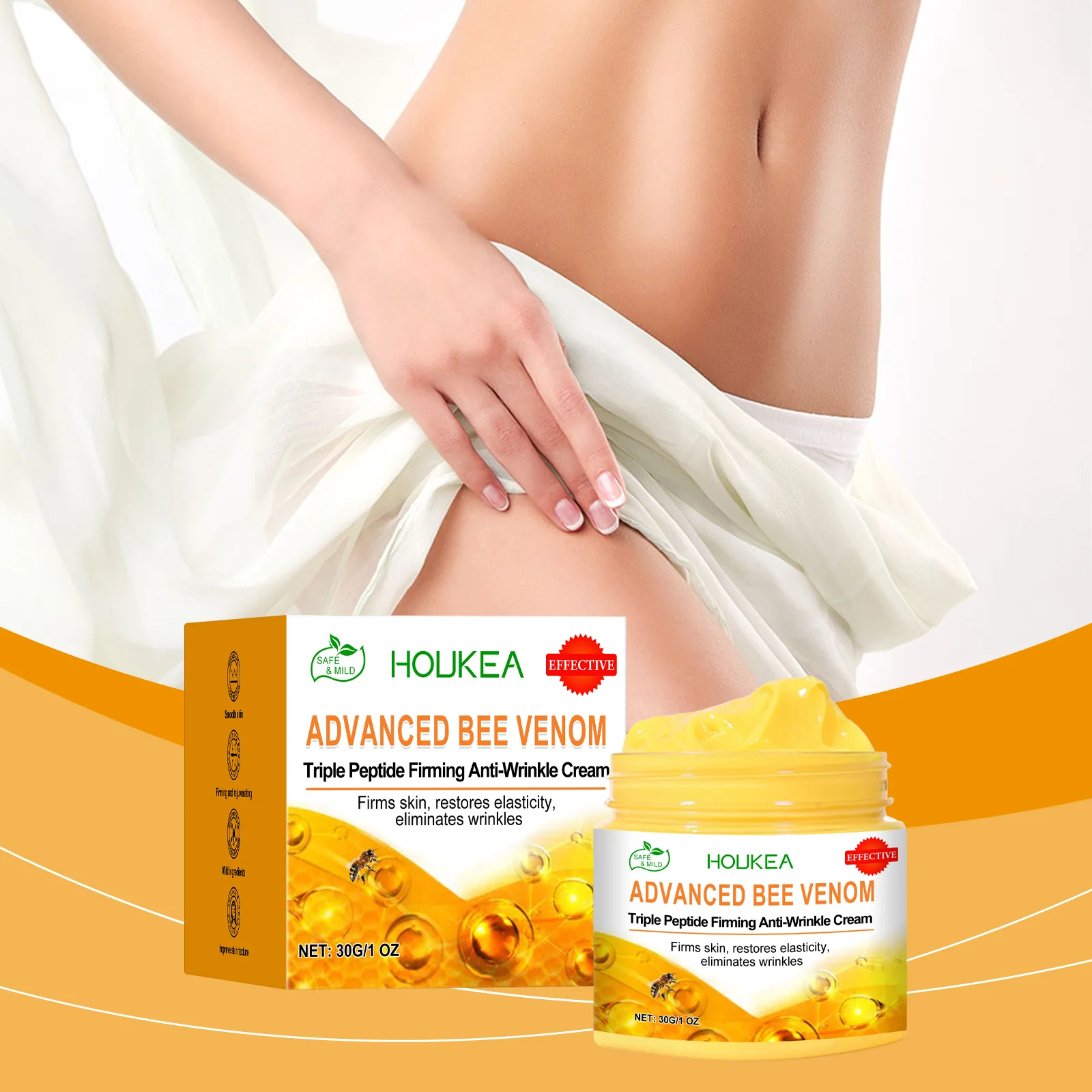 Firming Bee Venom Cream Improving Sagging Keep Brighten Light Weight Relax Muscle Improve Elasticity Body Cream Moisturizer