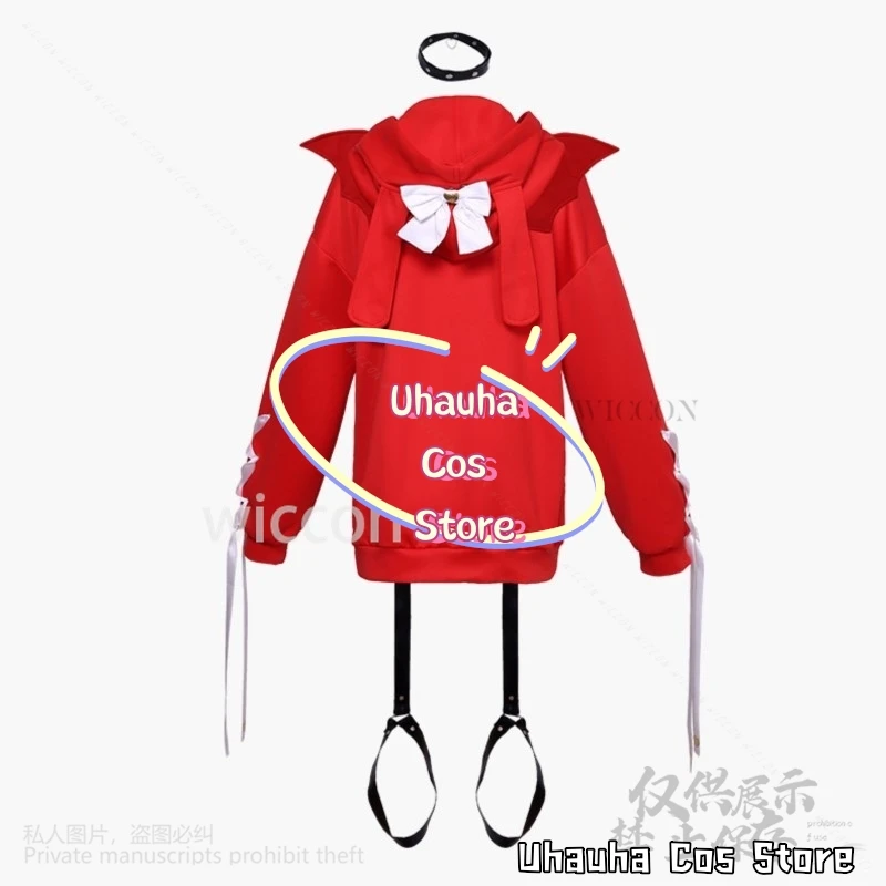 Gioco Anime Needy Girl Overdose Cosplay Ame KAngel Costume Felpa con cappuccio rossa per donne Ragazze Parrucche Abiti da festa di Natale personalizzati
