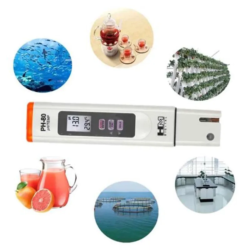 Digital PH-80 Waterproof PH Temperature Meter Hydro With Automatic Calibration Function Water Quality PH Tester