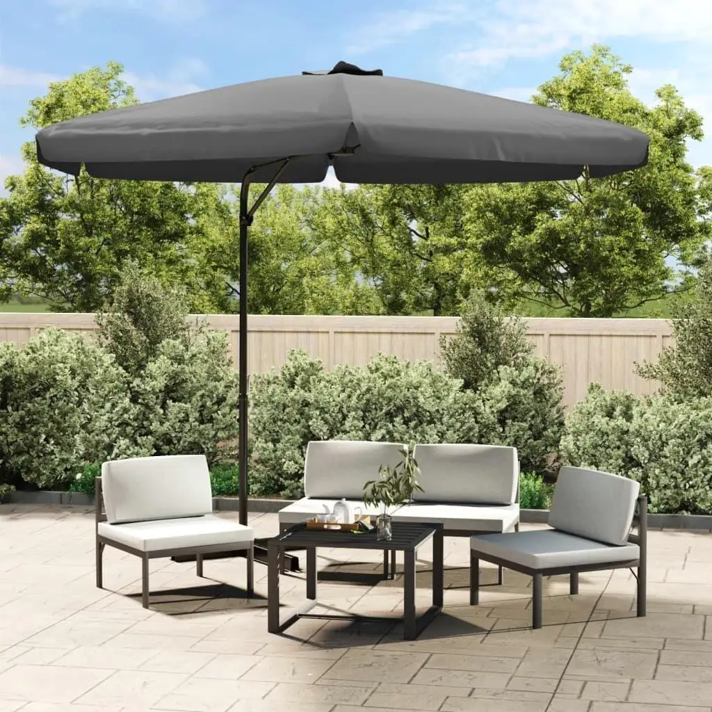 118.1'' Anthracite Garden Parasol with Durable Steel Pole - UV & Stylish Outdoor Umbrella