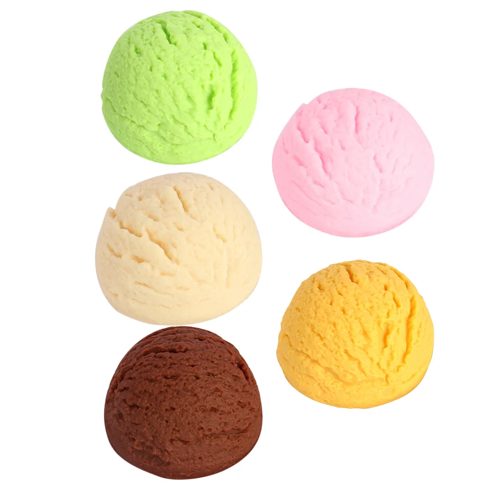 5 Pcs Simulated Dessert Ice Cream Ball Model Artificial Ornament Decorate Child