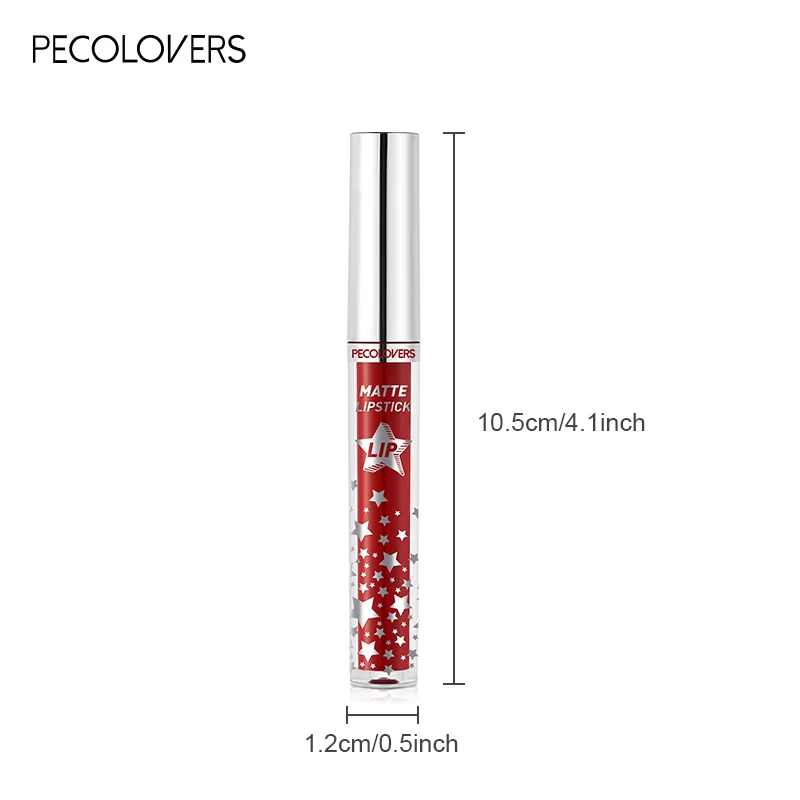 1PC 軽くてシルキーな質感、マルチカラー、マット、均一な発色、カップに付かない、長持ちする口紅、クリスマスギフト