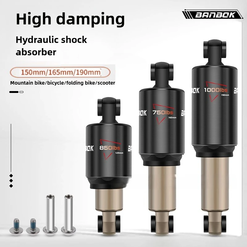 

BANBOK MTB Hydraulic Rear Shock Absorber Mid-Mount Oil-Spring Damper with High-Precision Oil Seal Design, Leak-Proof & Durable