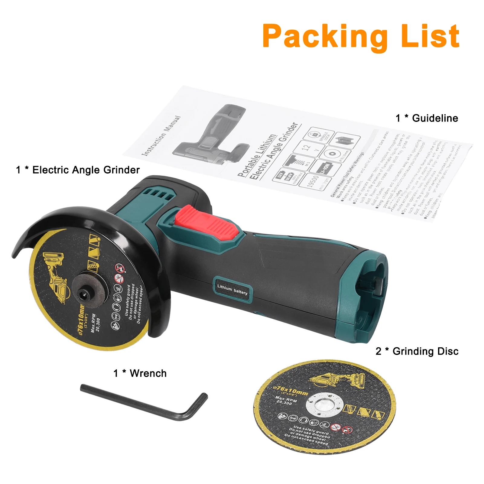 3inch Electric Grinding Tool Brush Motor Multifunctional Angle Grinding Machine Handheld Lithium Cutter Utility Power Tool