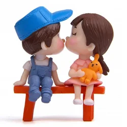 Mini Stool Couples Dolls Fairy Garden Miniatures Decor DIY Micro Landscape
