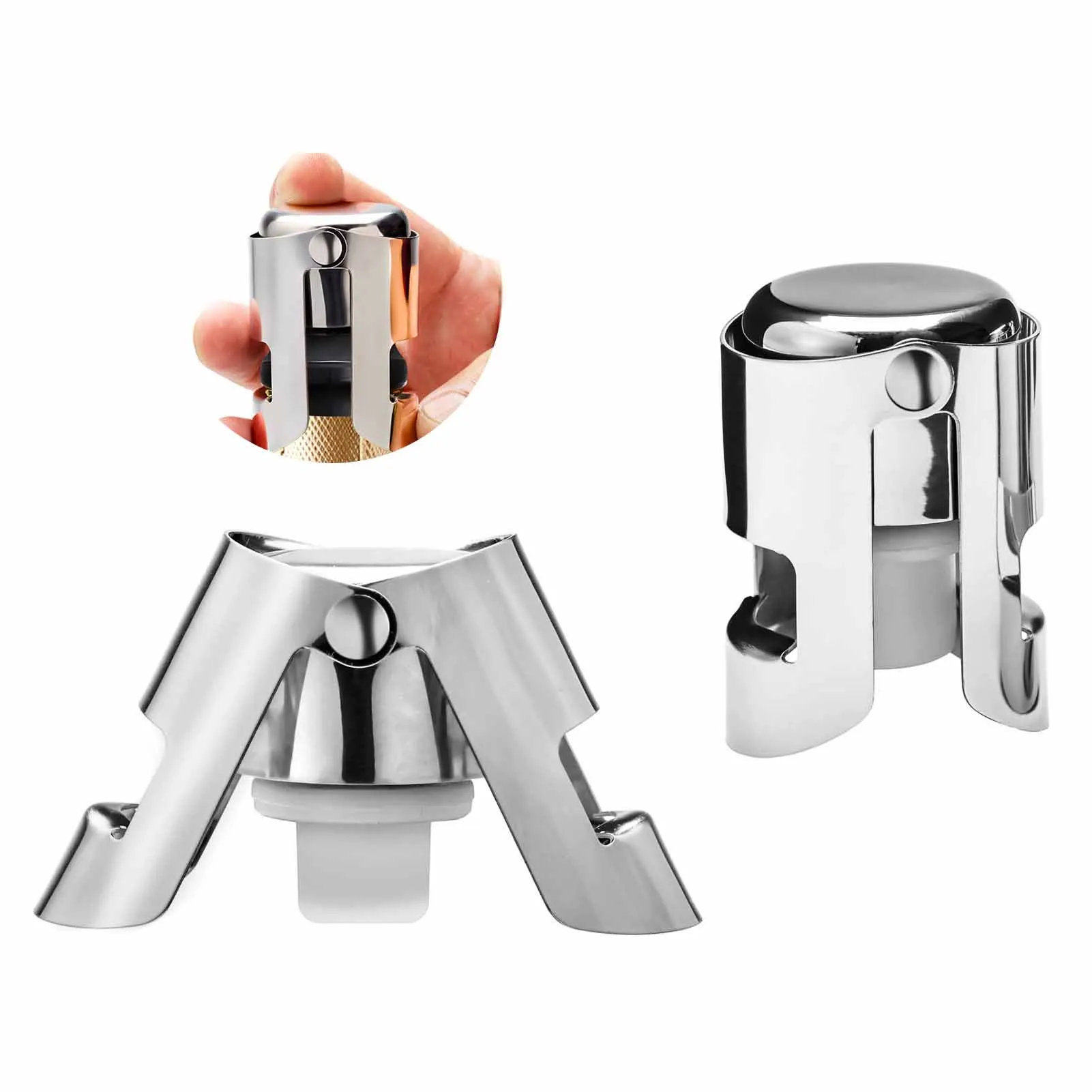 Tapón de vino sellador de champán bloqueo Clip de Metal tapón de botella se adapta a champán Prosecco Soda cerveza