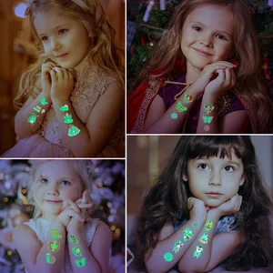 Licht, vorübergehend, farbig, Tier, Meerjungfrau, Dinosaurier, Einhorn, Raum, süße Tattoo -Aufkleber, Kinderkörper, 5 Größen 12 Hauptverkäufe Prinker Tattoo - №12