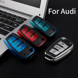 Car Key Case Cover Fob Shell Holder For Audi C5 C6 R8 A1 A3 A4 A5 A6 A7 Q3 Q5 Q7 S6 B6 B7 B8 8P 8V 8L TT RS RS3 S3 Sline