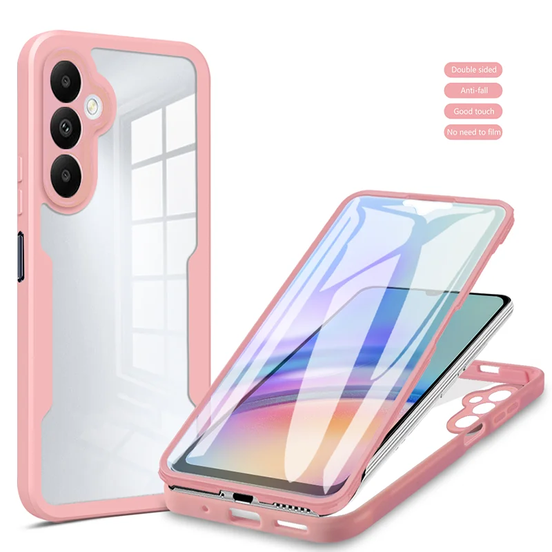 360 Front Back Transparent Protection Case For Samsung Galaxy A02 A03 A03S A05 A12 A13 A14 A15 A20 A21S A22 A24 Shockproof Cover