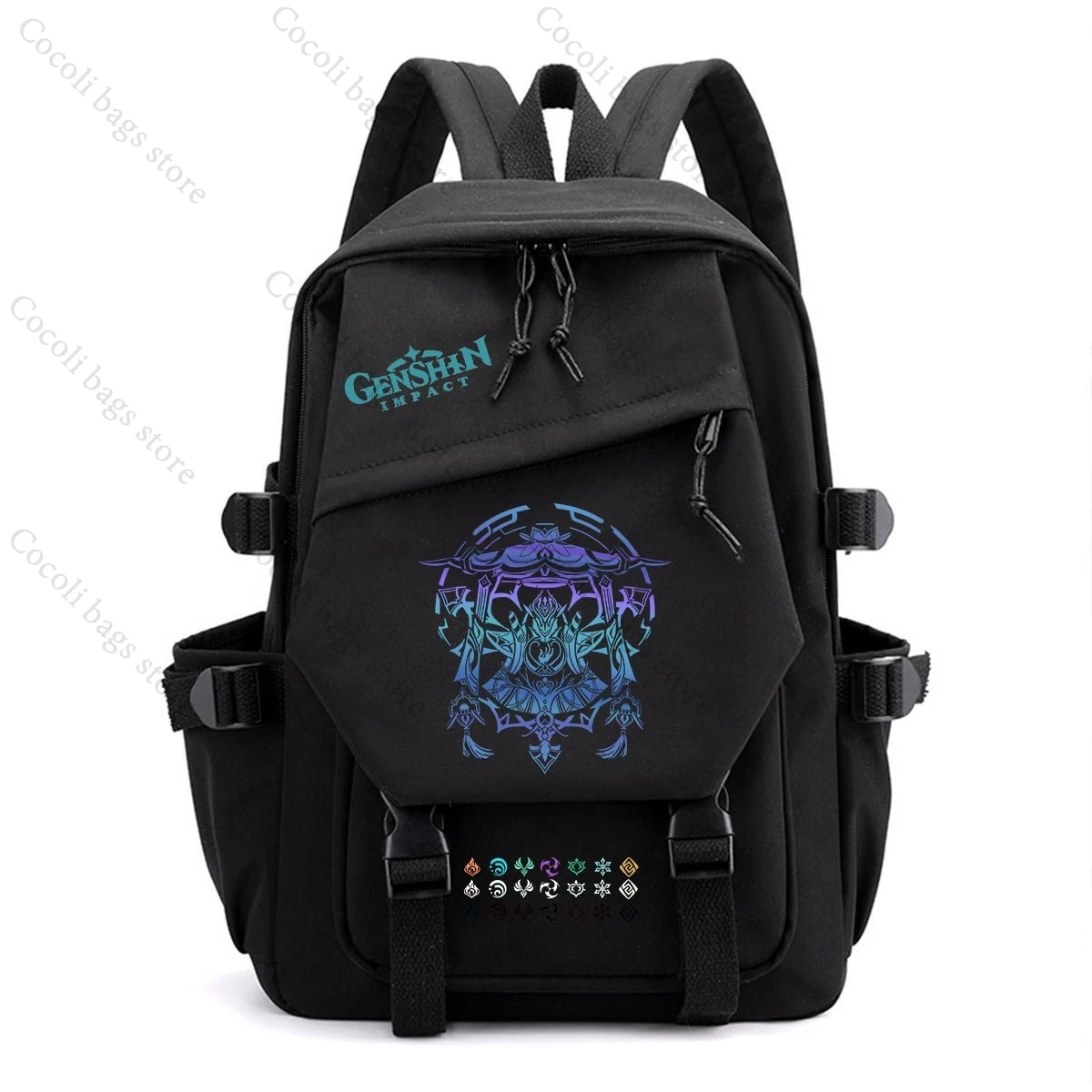Game Genshin Impact Wanderer Print Backapck School Bag Multi-pocket Backpacks for Student Large Capacity School Backpacks