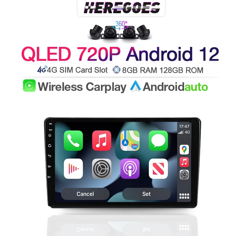 1280*720 QLED Wireless Carplay Android 12 Car DVD Player 8G+128GB Auto Radio GPS DSP 4G LTE For Citroen Berlingo 2 B9 2008 -2019