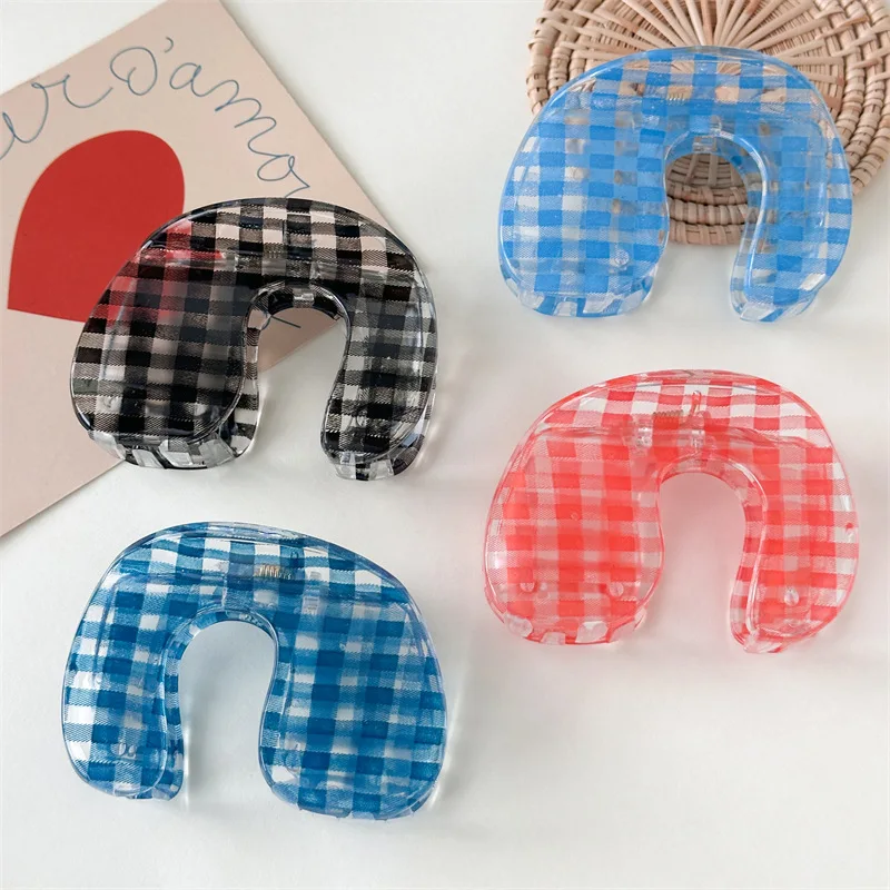 

Корейский винтажный черный плед из смолы, зажим для когтей, темный тон, изысканная заколка для волос, держатель для прически, минималистичная заколка, украшение для волос