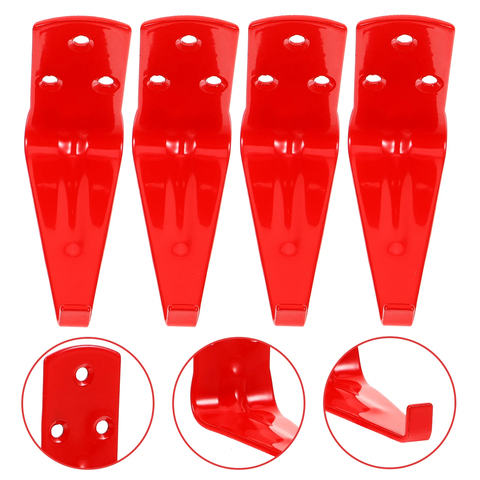 

4 Pcs Heavy Duty Hooks Fire Extinguisher Supplies Wall Bracket Heavy-duty Mount Holder Red