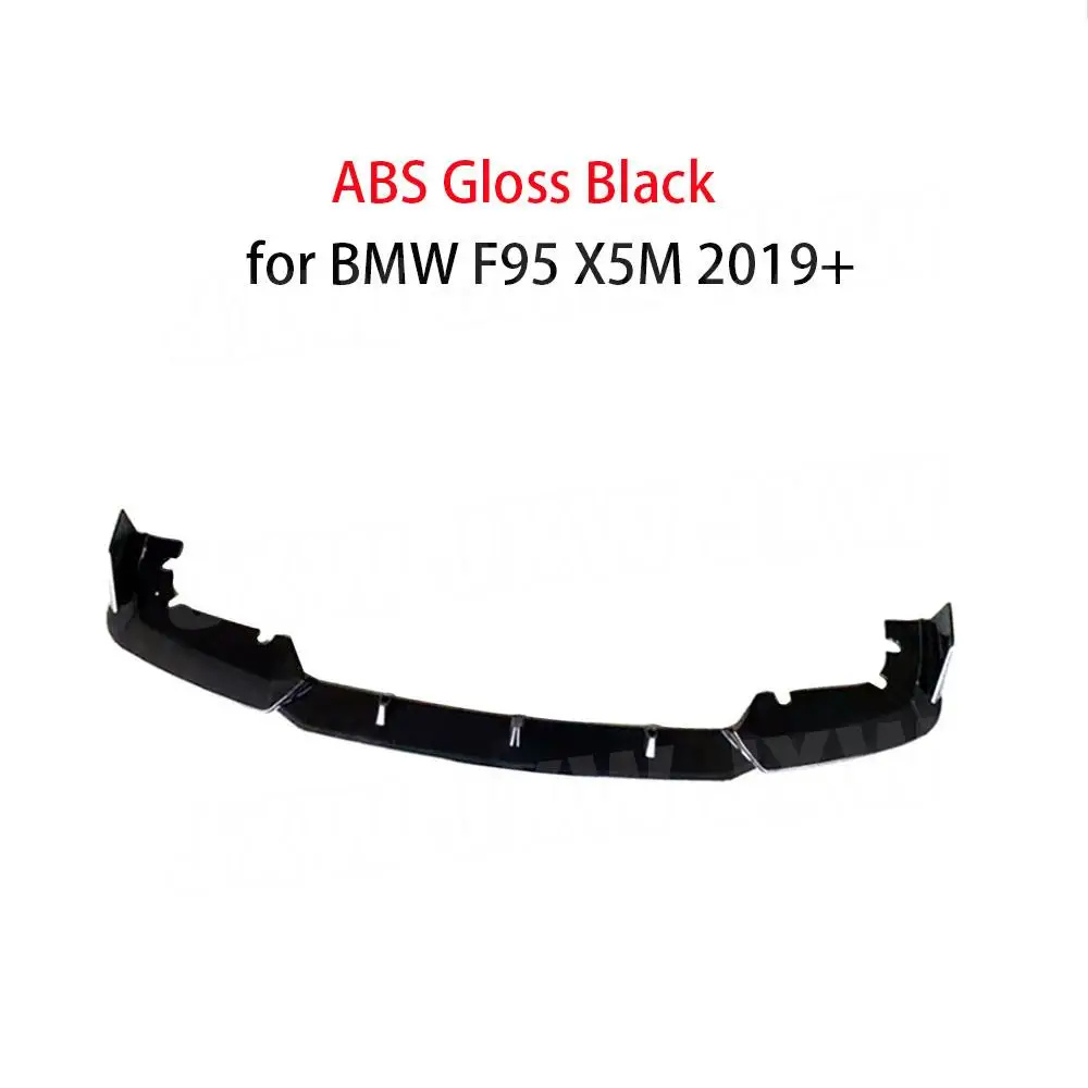 for BMW F95 X5M 2019+ Front Bumper Lip Spoiler Splitter Body Kit Add On Car Bumper Lip ABS Gloss Black Carbon Look