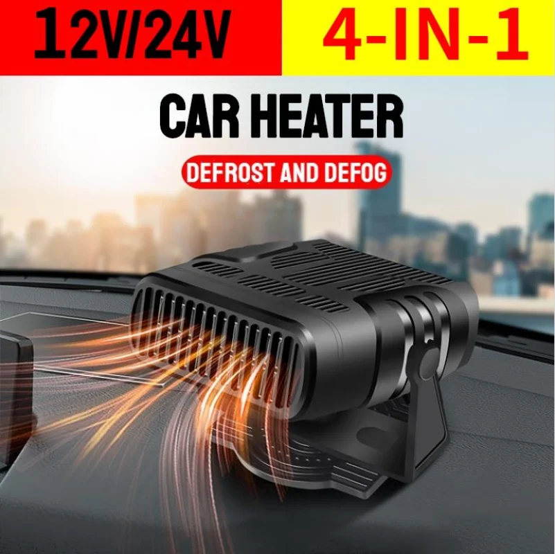 12V/24V Portable Car Heater Electric Cooling Heating Fan 4 IN 1 Electric Dryer Windshield Defogging Demister Defroster 500W