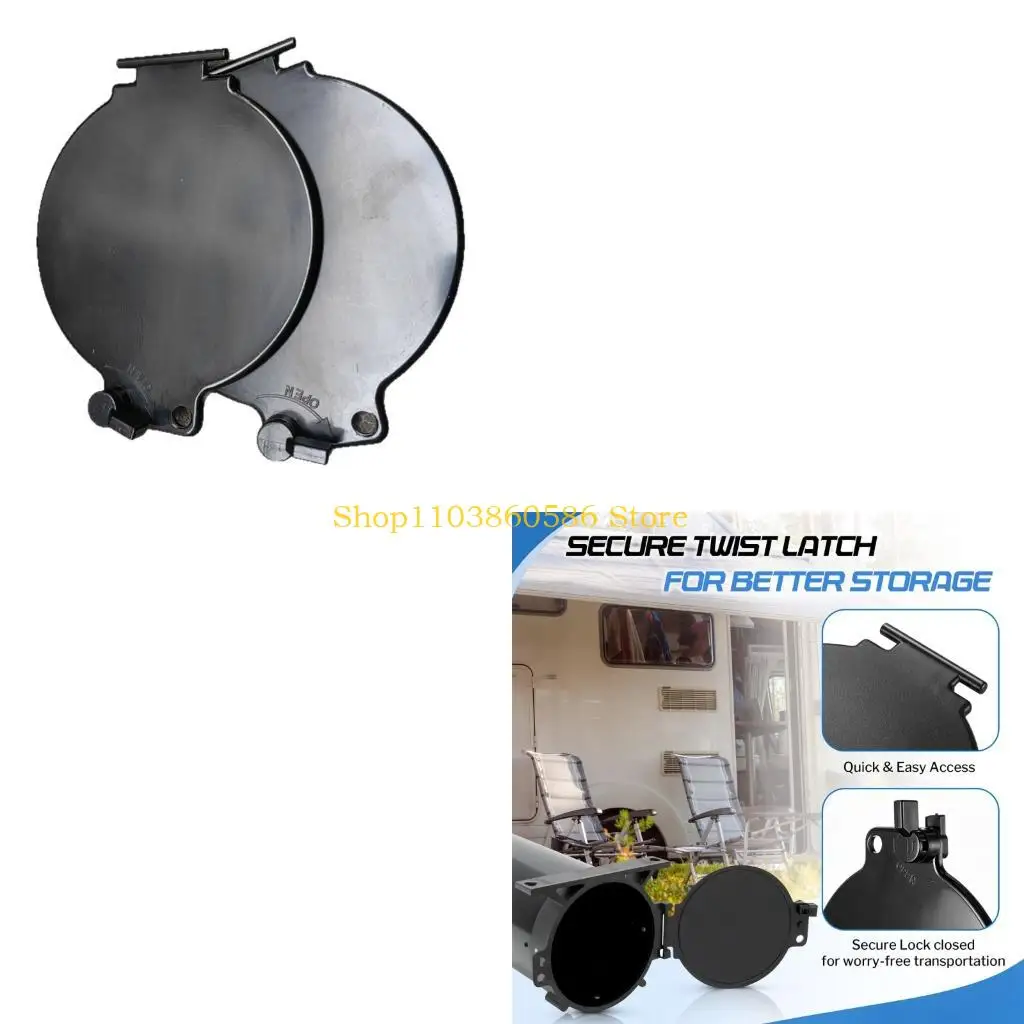 242A Waste Hose Storage Cover for Motorhome, 2 Pack Round ABS Lid for Sewer Compartment Opening, Routine Service Work, and