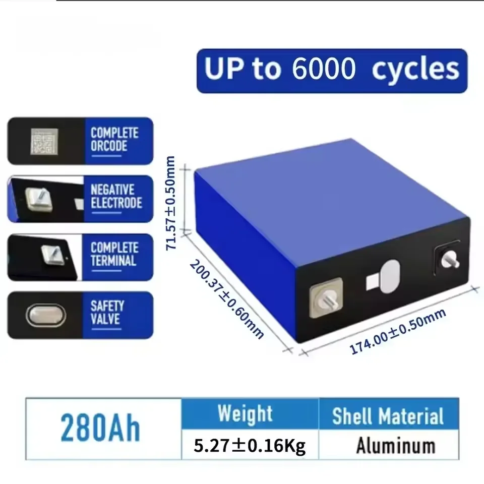 3.2 فولت 280 أمبير LIFEPO4 بطارية تخزين منزلي نظام الطاقة الاتحاد الأوروبي الأسهم اللثيوم إعادة شحن مجموعات البطارية لتقوم بها بنفسك 12 فولت 24 فولت 48 فولت حزمة