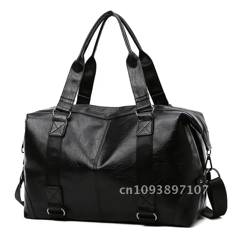 2023 New Men's Business PU Travel Handbag Soft Leather sac Handheld Bag Crossbody Shoulder Sports Capacity TrainingLarge Texture