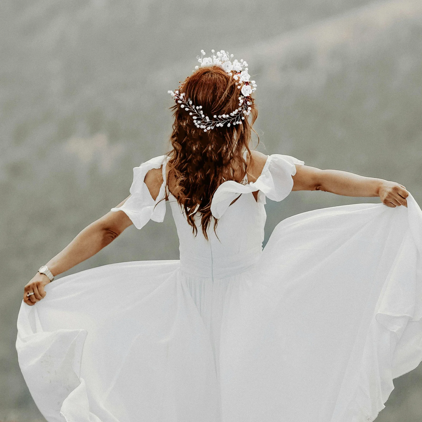 

Свадебный жемчужный цветочный аксессуар для волос, повязка на голову со стразами, свадебные украшения для особых случаев, товары для волос для невесты