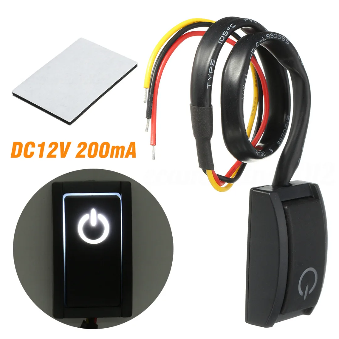 12V/200mA Car DIY Paste Type Push Button ON/OFF Latching Switch LED Light