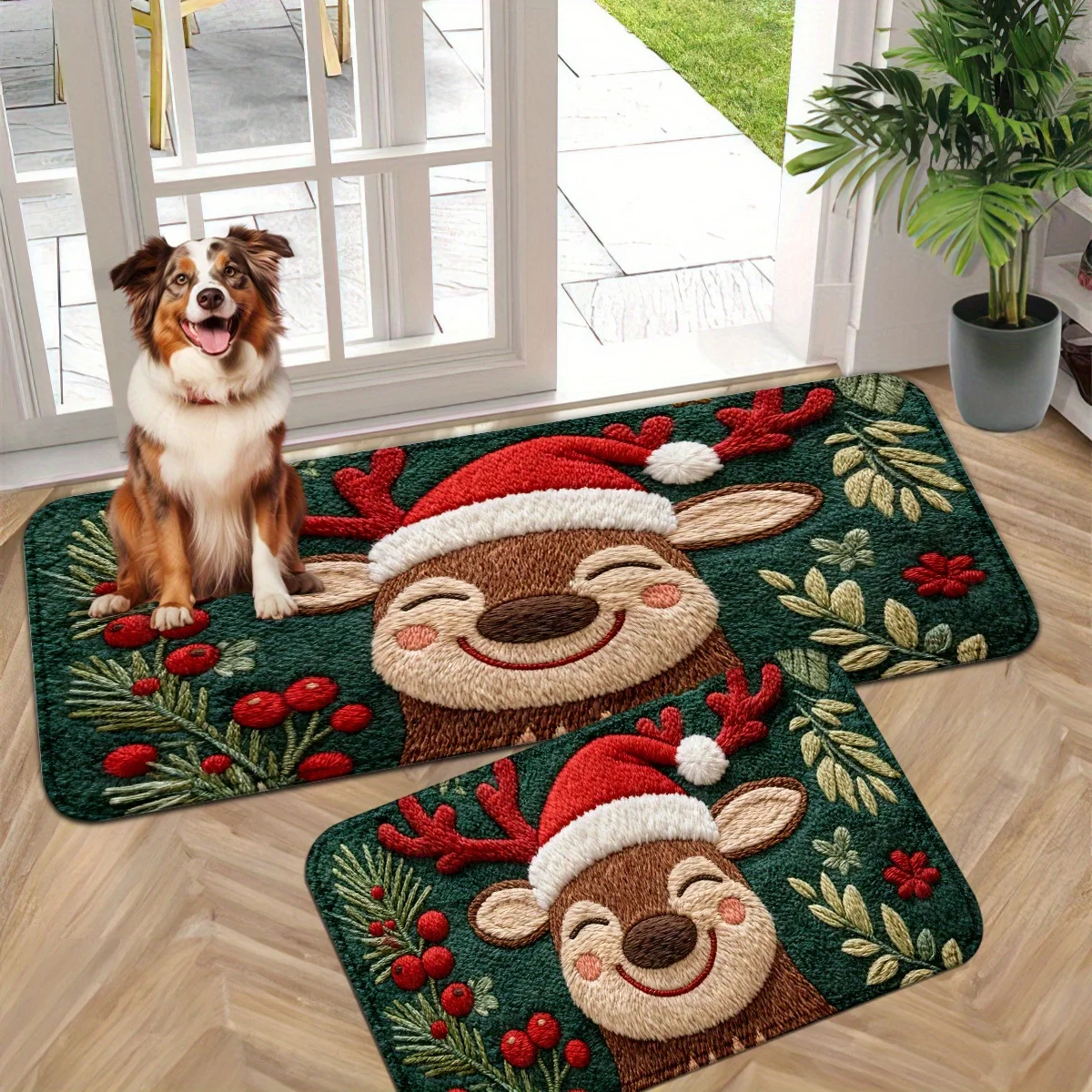 

Christmas Door Mat Red Santa Claus Outdoor and indoor Gingerbread Man Carpet New Year 2026 Merry Christmas Home Decor Foot Mat