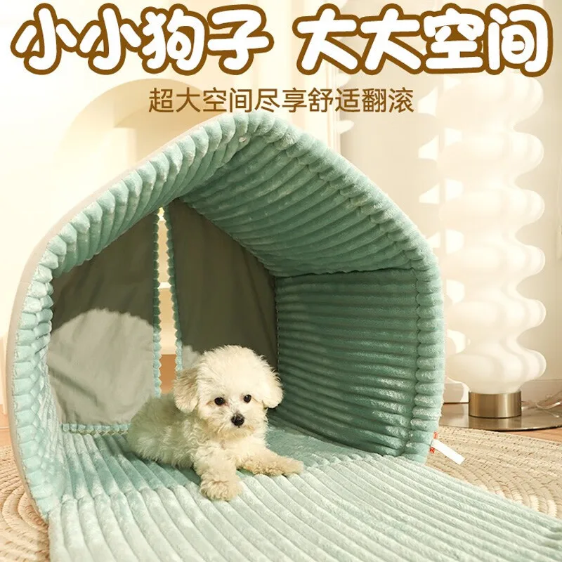 Kennel Winter Warm Small Dog House Closed Pet Winter Dog Bed Cat Nest Four Seasons Universal Dog House