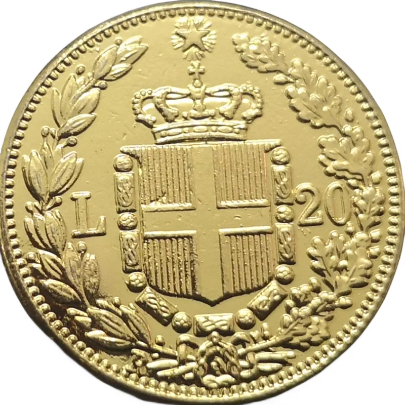 

1891 Italy 20 Lire-Umberto I Gold Copy coin