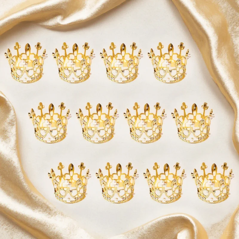 

12Pcs Pearl Crown Napkin Holders Fine Craftsmanship Table Napkin Buckle for Birthday Party Wedding Decoration Serviette Ring