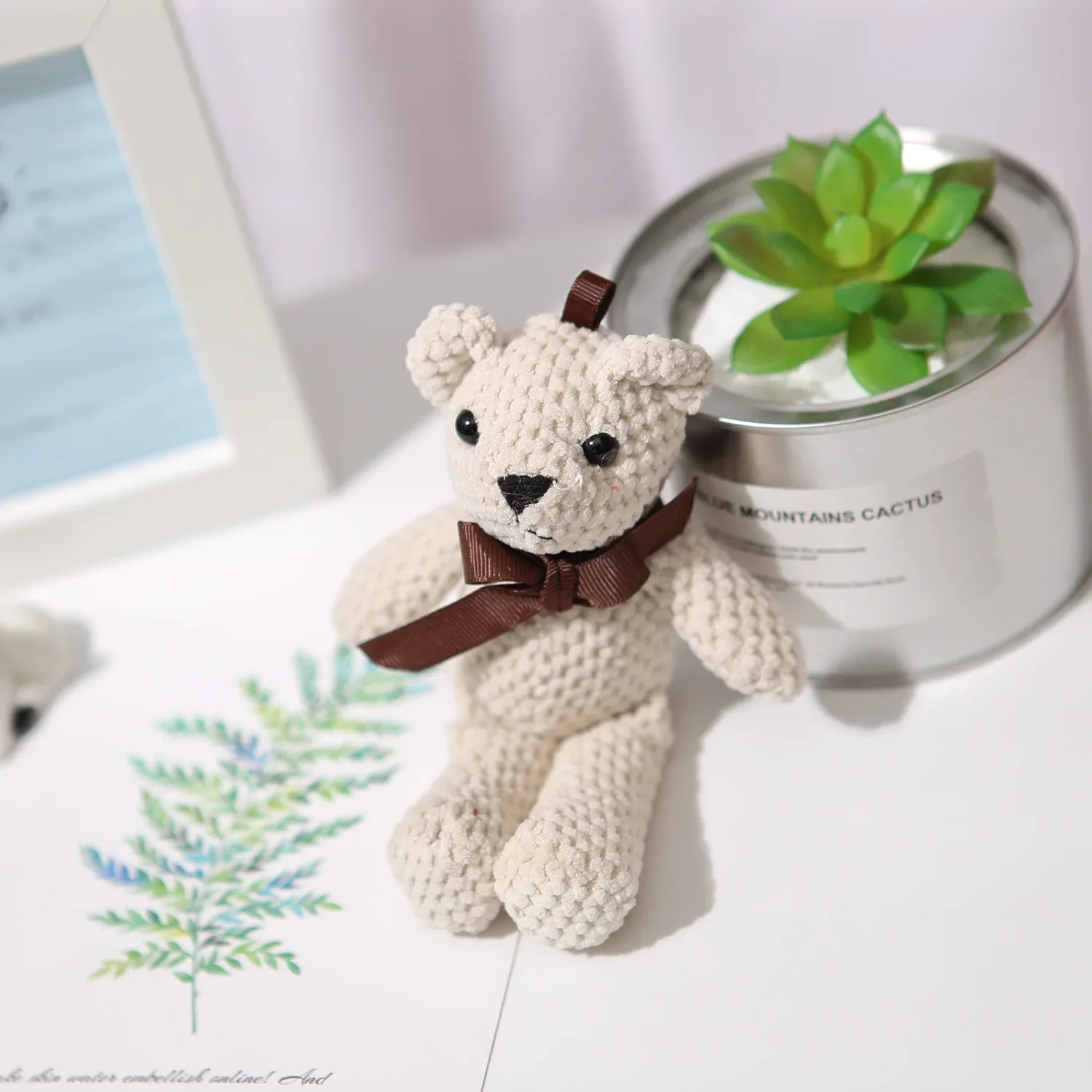 16cm Miękki pluszowy miś Mini Boluoge Bear Dolls Mały prezent Impreza Ślub Brelok do kluczy Breloczek do torby Ananasowy niedźwiedź Breloczek do kluczy