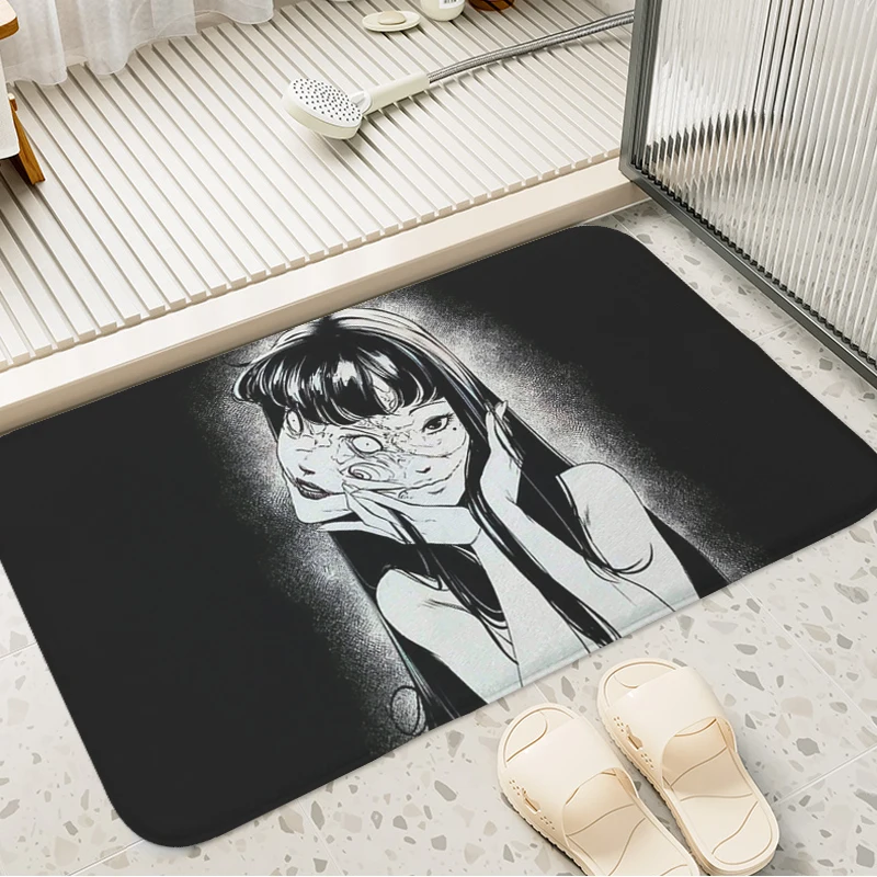 Bathroom Foot Mat Junji Ito Custom Doormat Entrance Door Bedroom Rug Kitchen Living Room Floor Carpet Anti Slip Home Decor Items