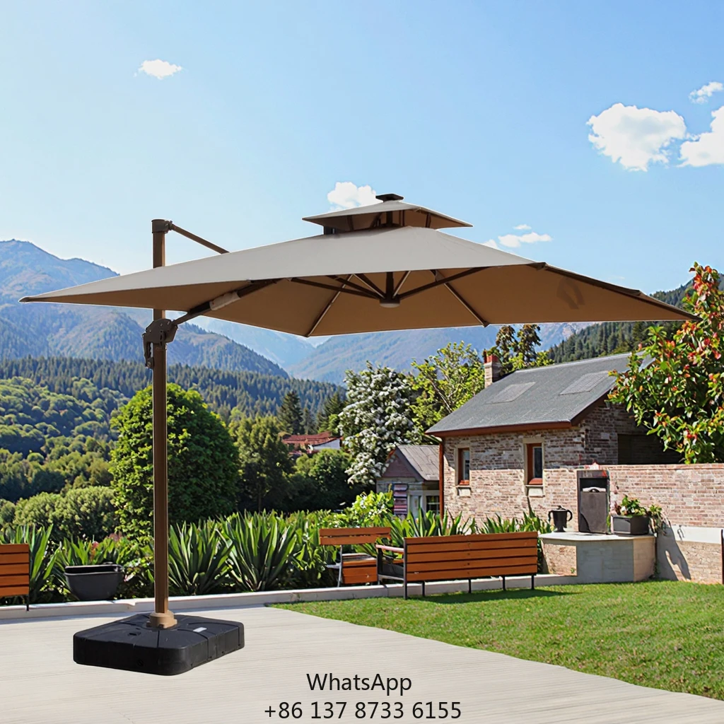 

Современный большой уличный зонт для патио, дворов, вилл, садов, террас, балконов, отелей, парков