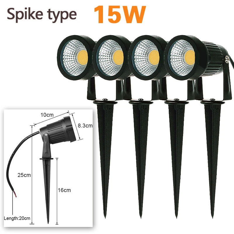 teetealy 4Pcs LED Garten Beleuchtung 5W 10W Outdoor Spike Rasen Lampe Wasserdichte Terrasse Garten Dekoration Pfad Strahler AC220V 110V DC12V 10
