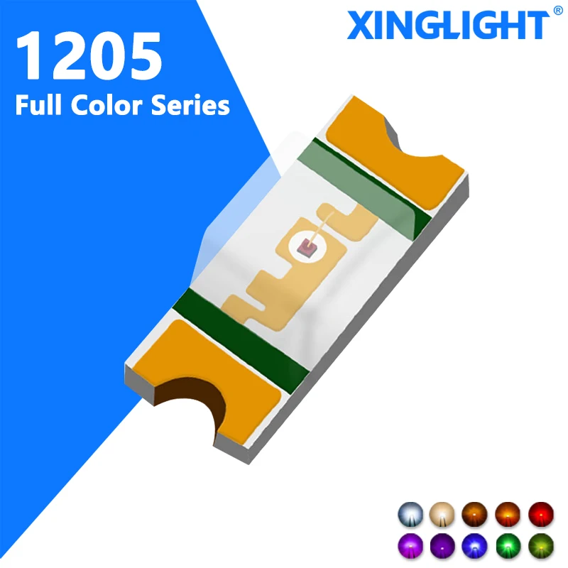 

XINGLIGHT 100pcs 1205 led hair ice blue yellow red blue light XL-3215SURC reverse paste reverse coding diode