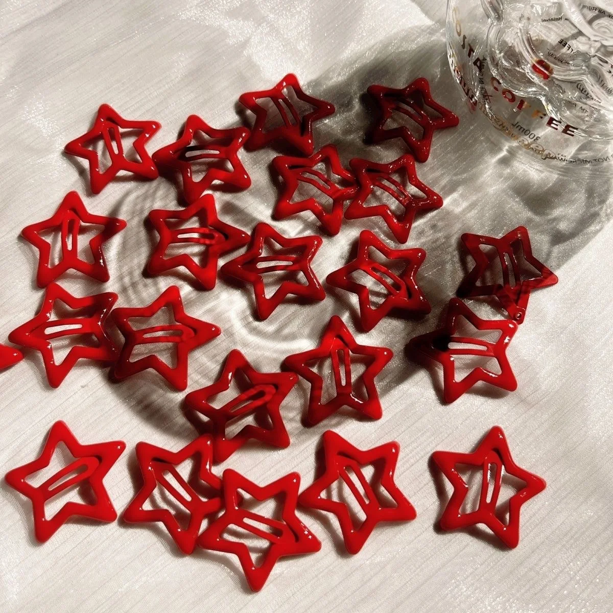 10Pcs Red Star Snap Clip for Girls Waterdrop Barrettes Back Hairpin Women Hair Clip Accessories Kawaii BB Clips - Image 4