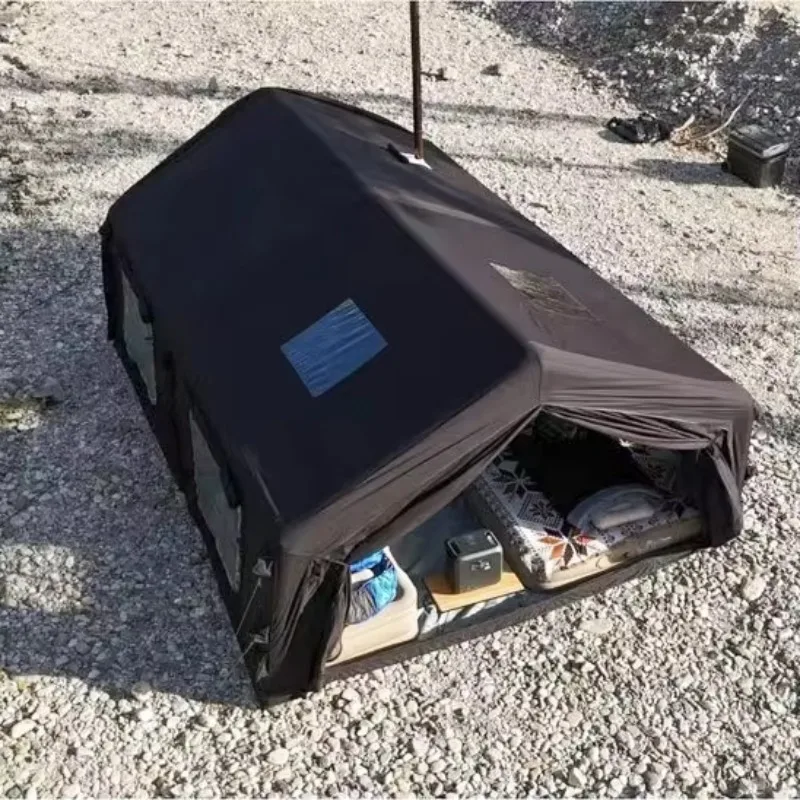 2026 Most Popular Black Large Inflatable Camping Family Tent With Two Rooms