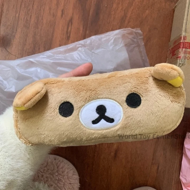 Kawaii Cute Rilakkuma Cartoon Pencil Cases For Kids Girls Cartoon Bear Pencil Pouch Organizer Pen Bag School Stationeries Gifts