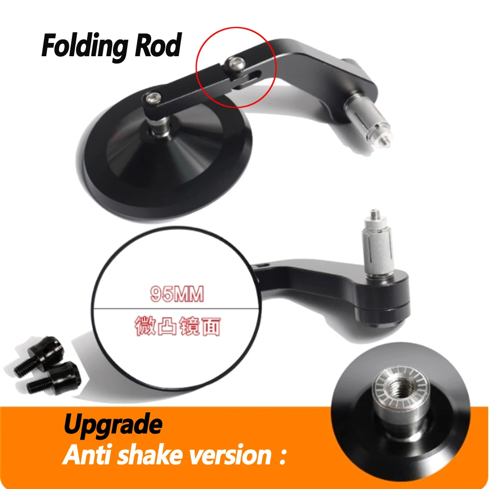 

For BENDA Dark Flag 500 Chinchilla/Rock 300 Retro motorcycle handle mirror modified with solid rod and thickened rearview mirror