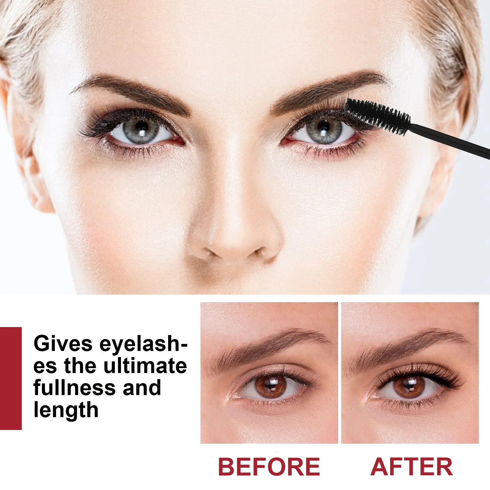 QICIY mascara curls up, dense and not easy to smudge, slender eyelashes, primer, makeup